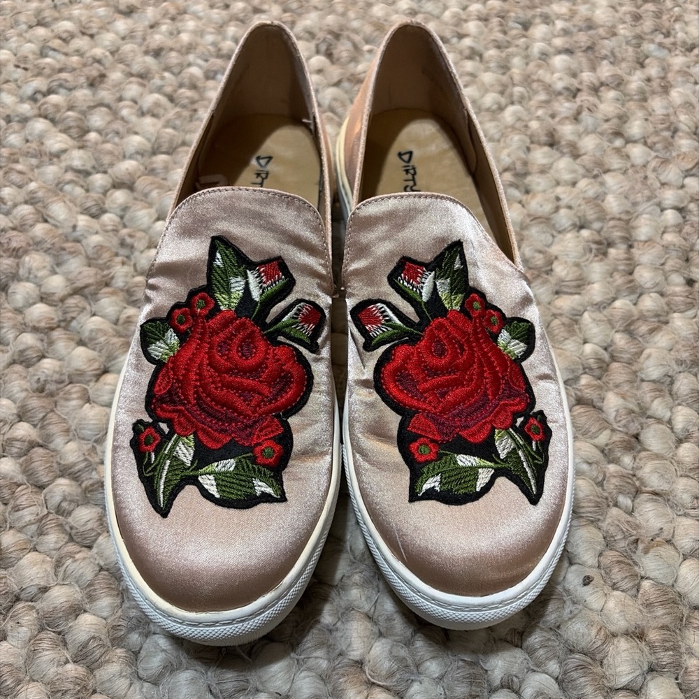 Dirty Laundry Satin Rose Embroidered Sneakers